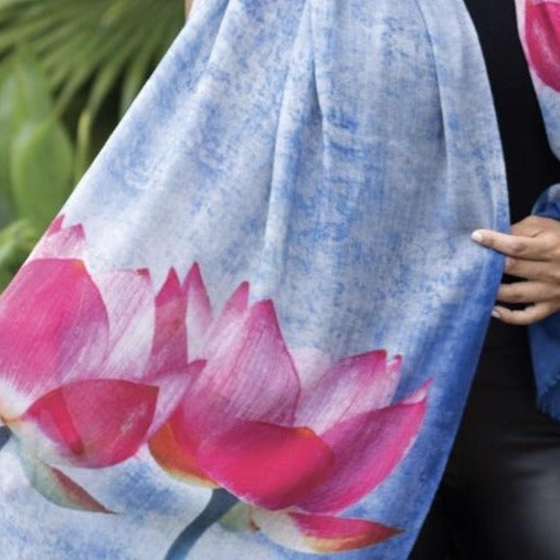 Image Title Kamalika Lotus Wool Shawl